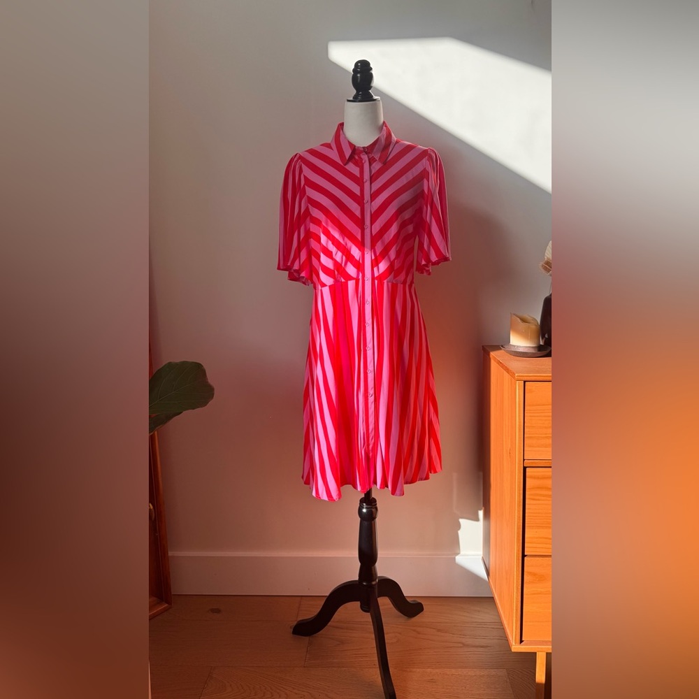 Pink & Red Striped Dress — Y.A.S